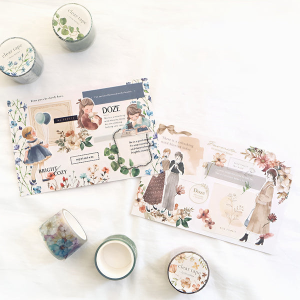 Mind Wave Lyric Series Clear Washi Tape - Dry Flowers