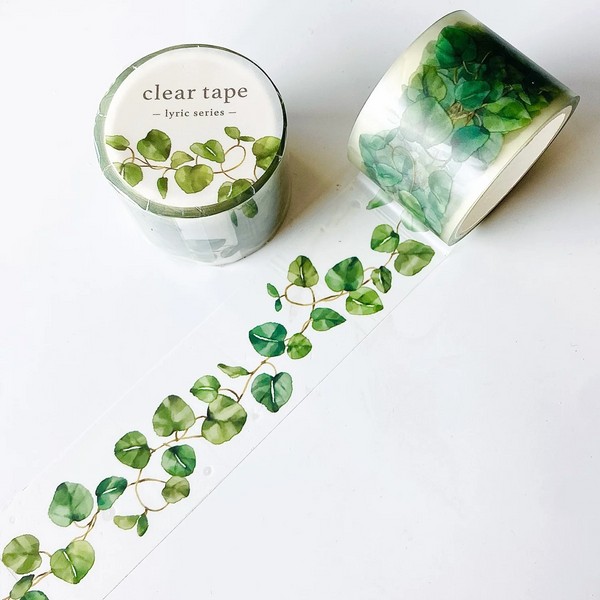 Mind Wave Lyric Series Clear Washi Tape - Green Leaves