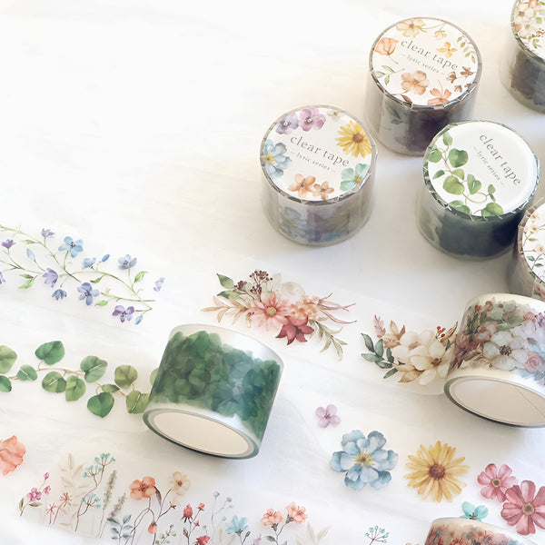 Mind Wave Lyric Series Clear Washi Tape - Green Leaves
