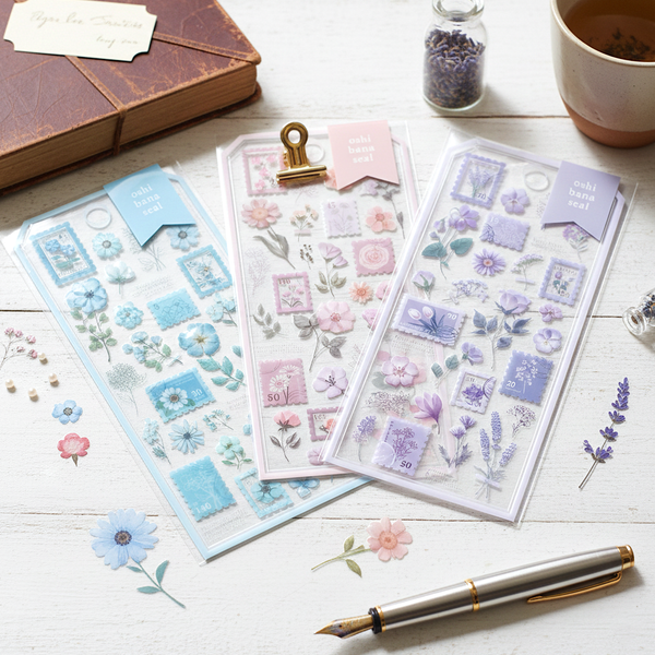 Mind Wave Oshibana Floral Stamp Stickers - New Colors