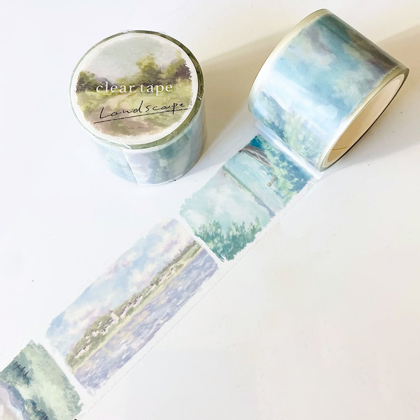 Mind Wave Wide Clear Tape - Landscape - Greenery