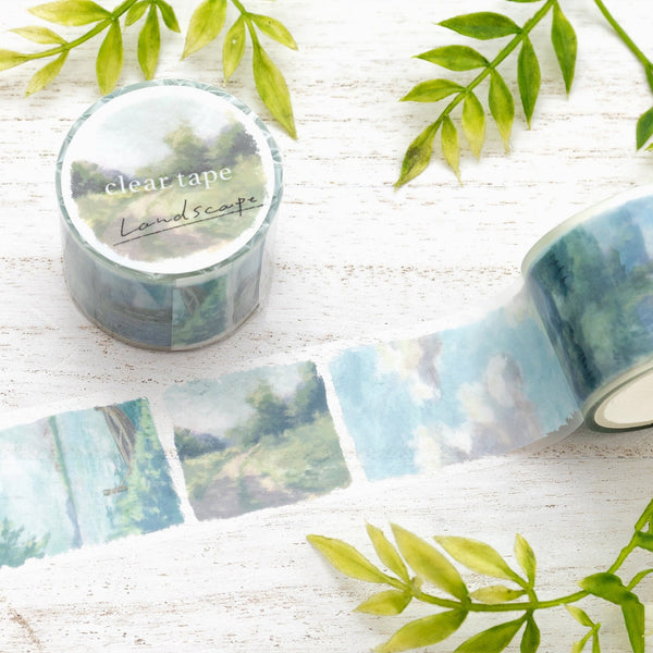 Mind Wave Wide Clear Tape - Landscape - Greenery