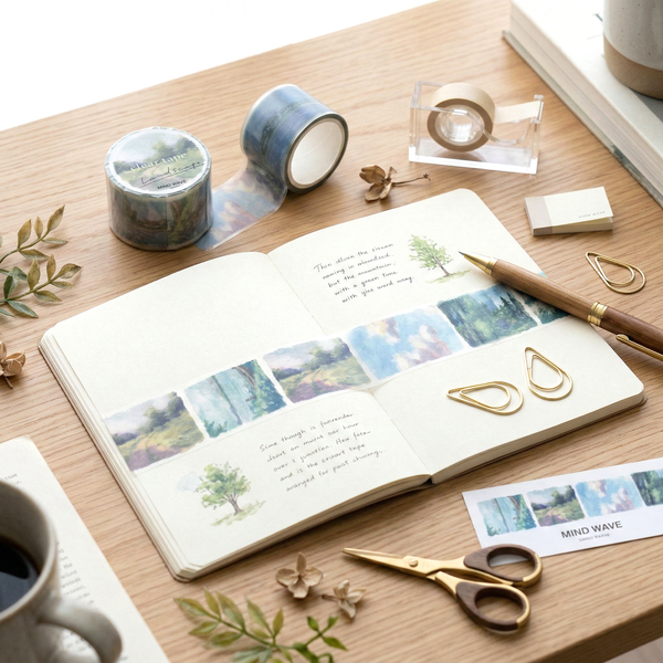 Mind Wave Wide Clear Tape - Landscape - Greenery