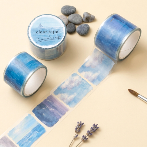Mind Wave Wide Clear Tape - Landscape - Seaside | Kawaii Pen Shop