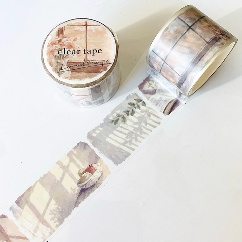 MIND  WAVE   Clear  Tape  6点  ナチュラル Mind Wave Clear Tape - Landscape - Sunshine | Kawaii Pen Shop