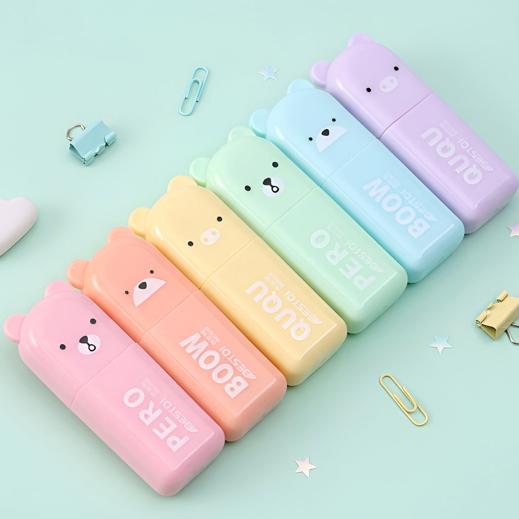 Mini Cartoon Animal Highlighters - Set of 6