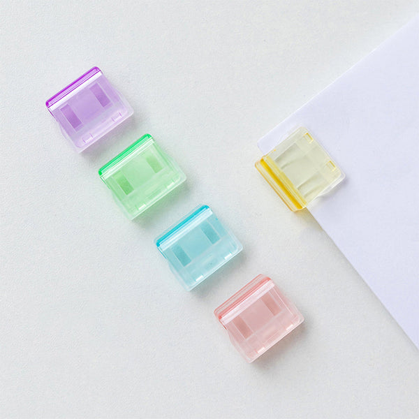 Mini Colorful Transparent Paper Clips - Set of 5