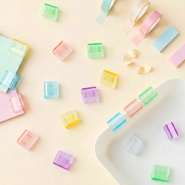 Mini Colorful Transparent Paper Clips - Set of 5