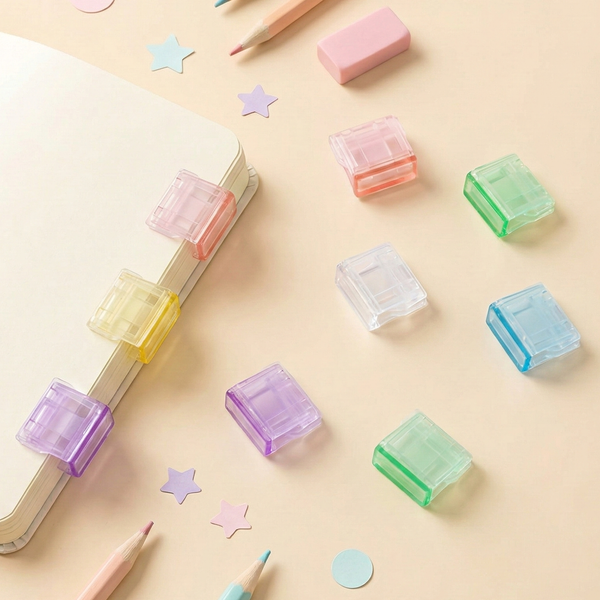 Mini Colorful Transparent Paper Clips - Set of 5