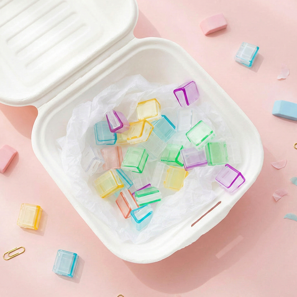 Mini Colorful Transparent Paper Clips - Set of 5