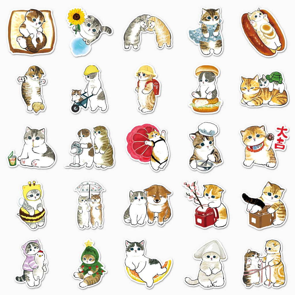 Mofusund Mofusand Cat Stickers - Set of 50 | Kawaii Pen Shop