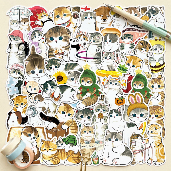 Mofusand Cat Stickers - Set of 50