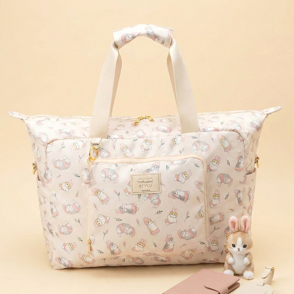 Mofusand x Evoj Large Expandable Travel Bag