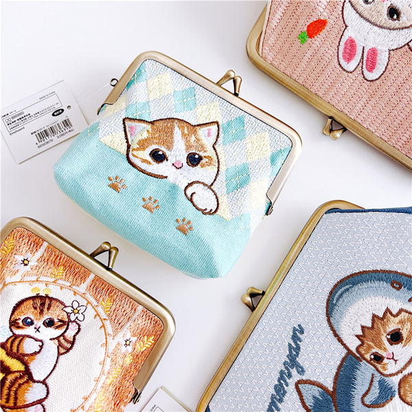 Mofusand Kiss-Lock Purse - Beige