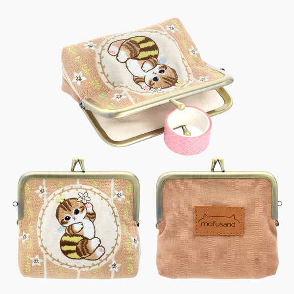 Mofusand Kiss-Lock Purse - Beige