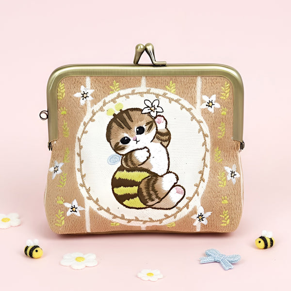 Mofusand Kiss-Lock Purse - Beige