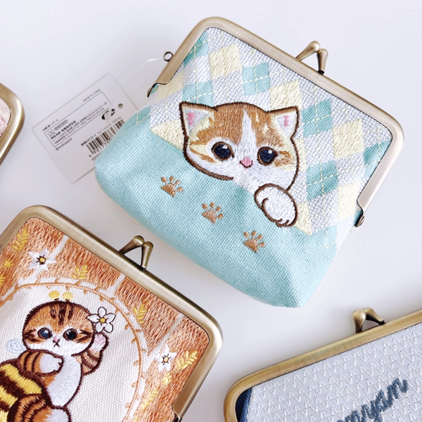 Mofusand Kiss-Lock Purse - Beige