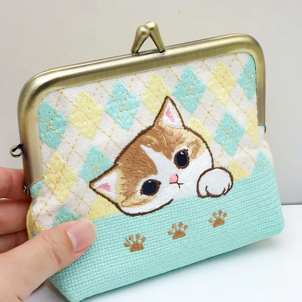 Mofusand Kiss-Lock Purse - Mint