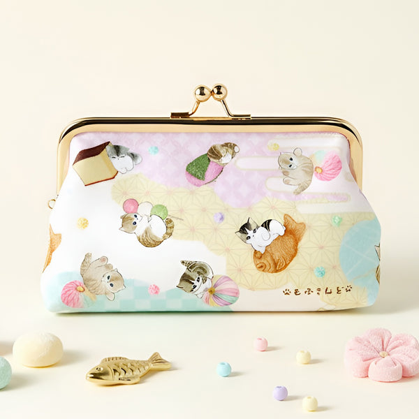 Mofusand Large Kiss-Lock Purse - Cats & Japanese Sweet Treats - Limited Edition