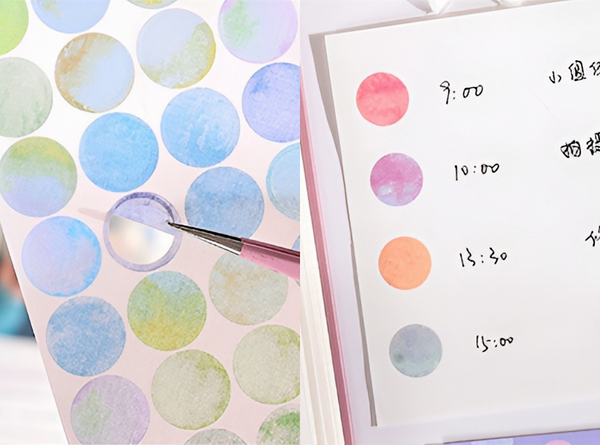 Monet Garden Watercolor Dot Stickers - 6 Sheets