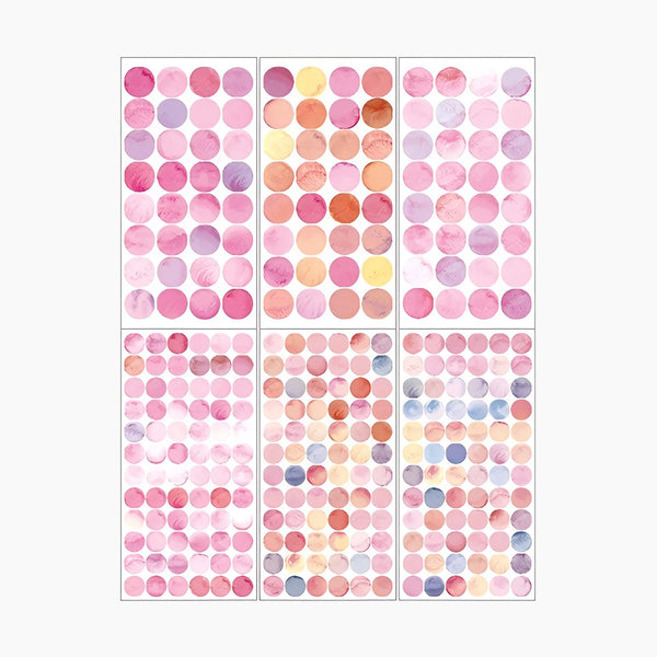 Monet Garden Watercolor Dot Stickers - 6 Sheets