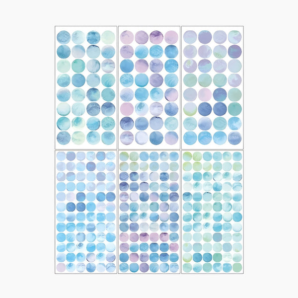 Monet Garden Watercolor Dot Stickers - 6 Sheets