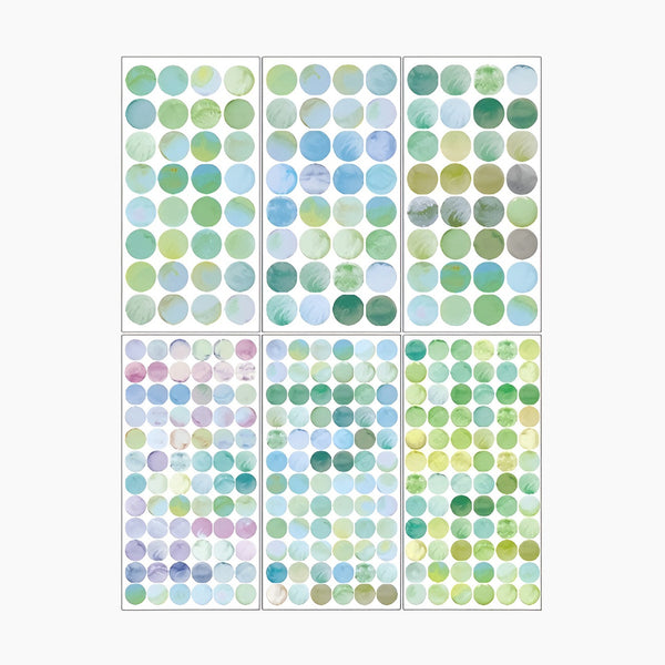 Monet Garden Watercolor Dot Stickers - 6 Sheets