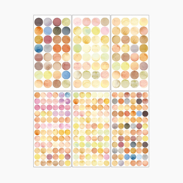 Monet Garden Watercolor Dot Stickers - 6 Sheets