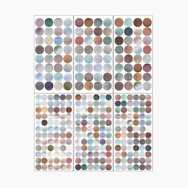 Monet Garden Watercolor Dot Stickers - 6 Sheets