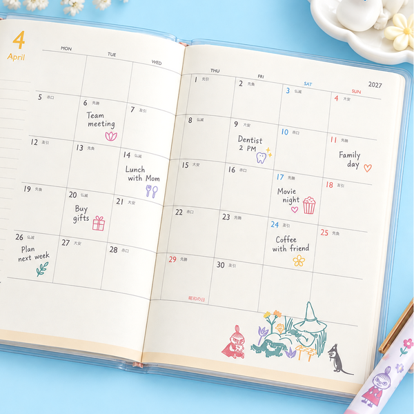 Moomin 2027 Schedule Book - Pink