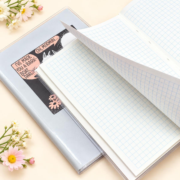 Moomin A6 Mini Grid Notebook with Clear Cover