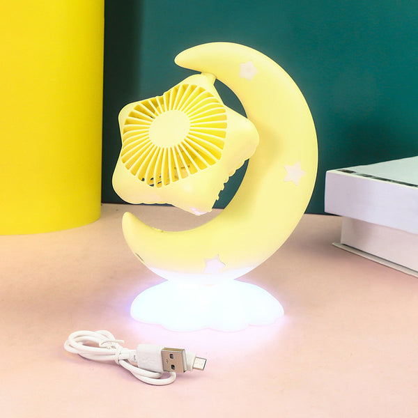 Moon Shaped Fan & Desk Light