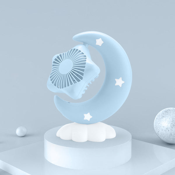 Moon Shaped Fan & Desk Light