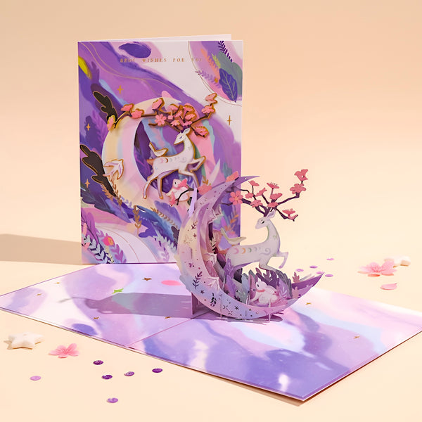 Moonlit Blessings 3D Greeting Card
