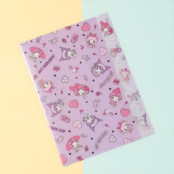 My Melody & Kuromi A4 Folder With Die-Cut Dividers
