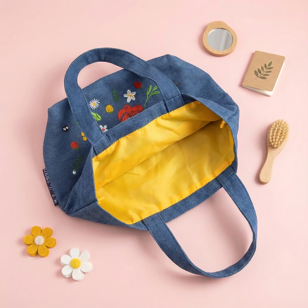My Neighbor Totoro Embroidered Tote Bag - Flowers