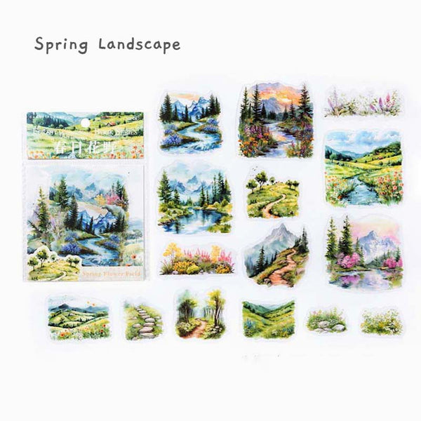 Nature in Seasons Large Clear Stickers