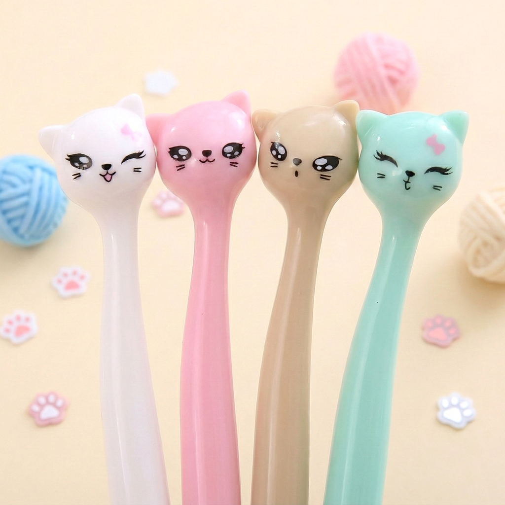 Beans and Co Katten Klikker Pen – Kawaii Stationery in 2 Kleuren Beans and Co Katten Klikker Pen – Kawaii Stationery in 2 Kleuren