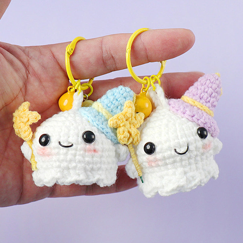 Not-so-Scary Cute Ghost Crotchet Keychain | Kawaii Pen Shop