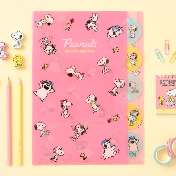 Peanuts Snoopy A4 Folder With Dividers - Playful Siblings