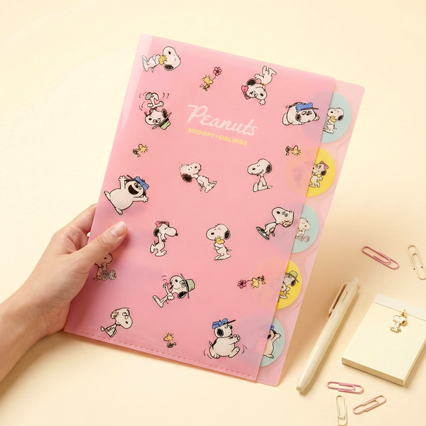 Peanuts Snoopy A4 Folder With Dividers - Playful Siblings