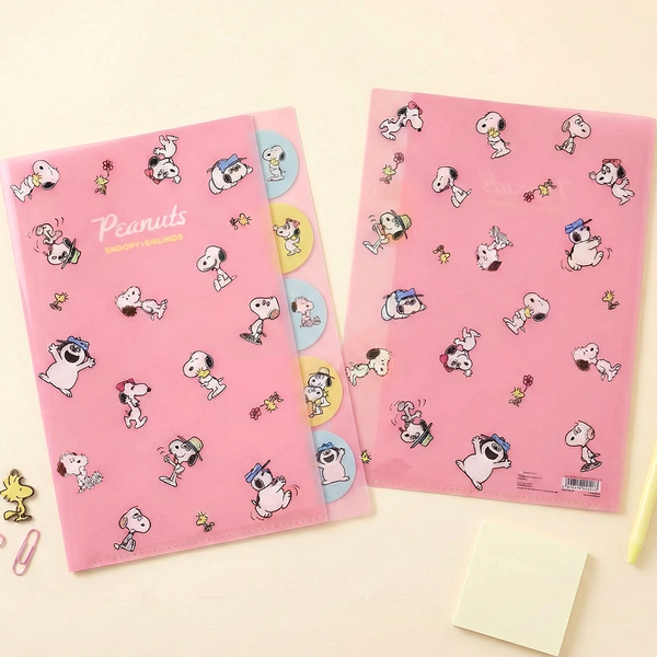 Peanuts Snoopy A4 Folder With Dividers - Playful Siblings
