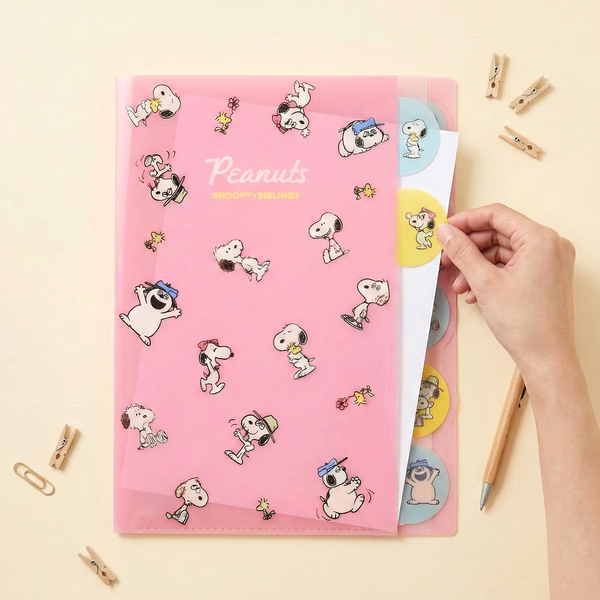 Peanuts Snoopy A4 Folder With Dividers - Playful Siblings