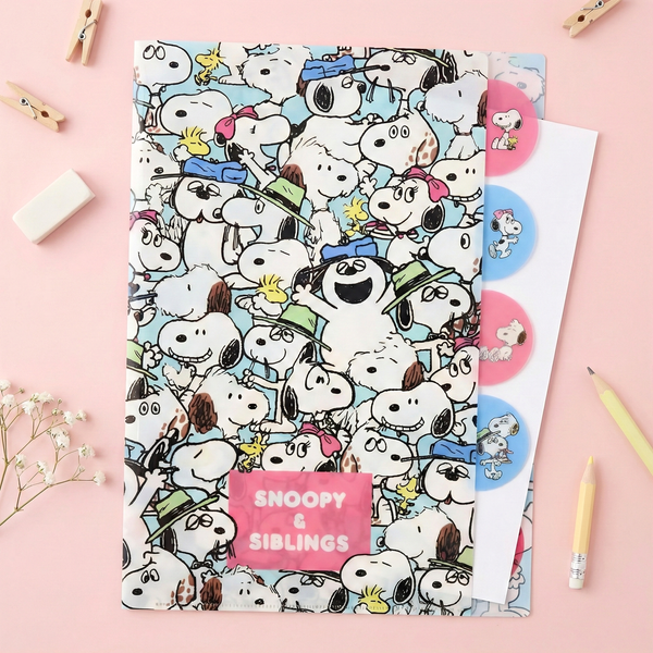Peanuts Snoopy A4 Folder With Dividers - Siblings Collage