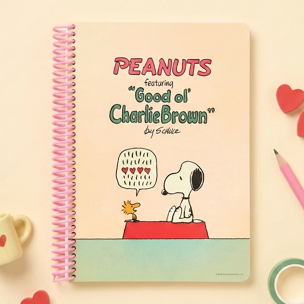 Peanuts Snoopy B6 Spiral Notebook - Beige