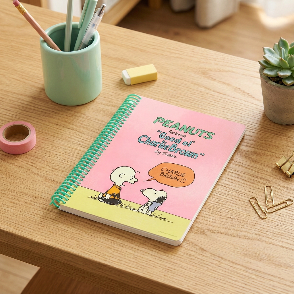 Peanuts Snoopy B6 Spiral Notebook - Pink | Kawaii Pen Shop