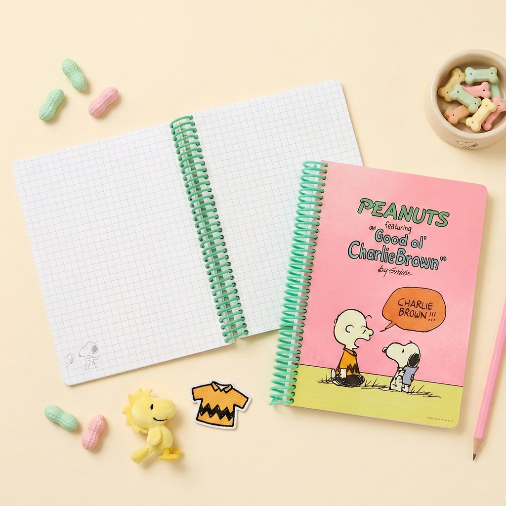 Peanuts Snoopy B6 Spiral Notebook - Pink | Kawaii Pen Shop