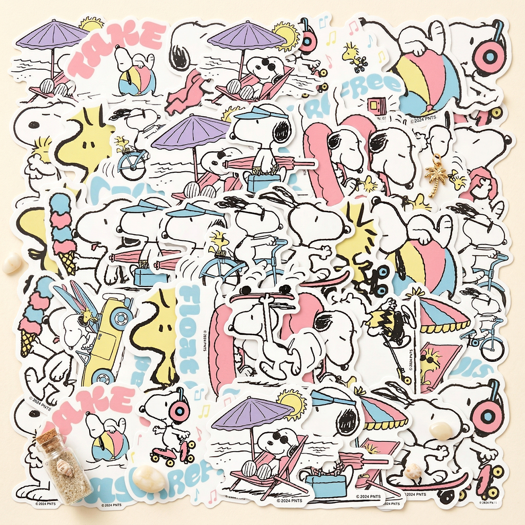 Snoopy Pool Sticker Peanuts Snoopy Beach Vibes Stickers - Summer Edition | Kawaii Pen Shop