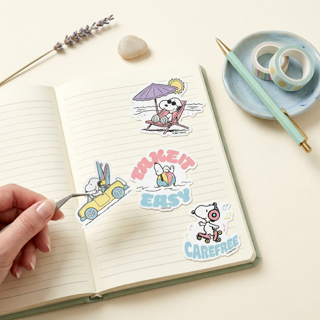 Snoopy Pool Sticker Peanuts Snoopy Beach Vibes Stickers - Summer Edition | Kawaii Pen Shop