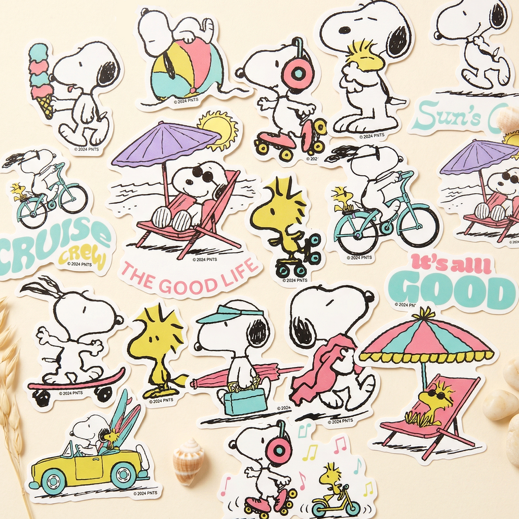 Snoopy Pool Sticker Peanuts Snoopy Beach Vibes Stickers - Summer Edition | Kawaii Pen Shop